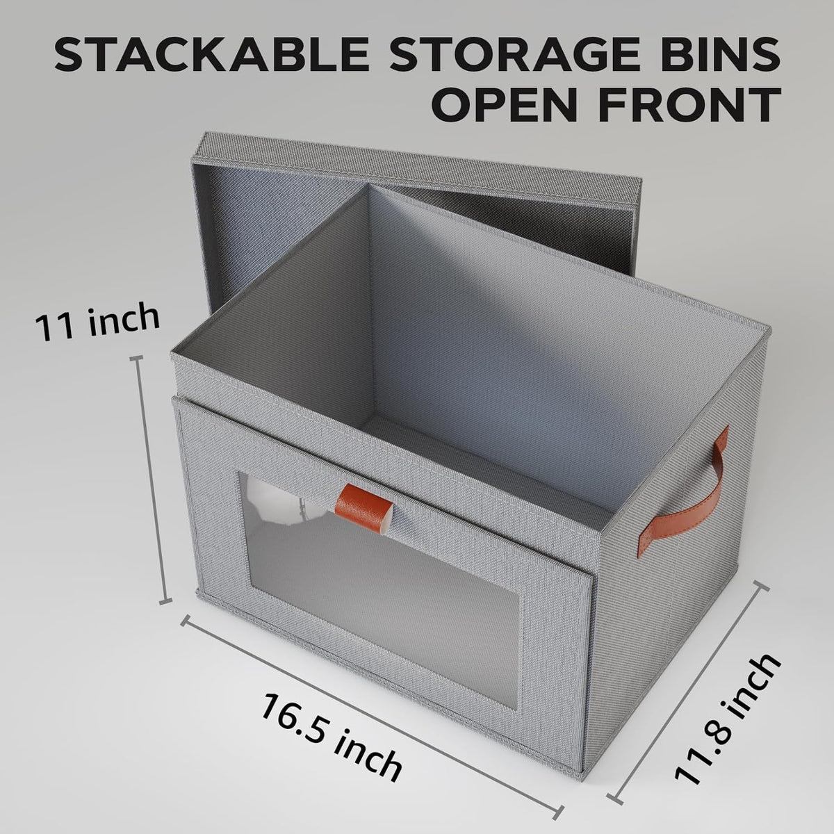 Large Storage Bins with Lids,Stackable&Collapsible Closet Storage Bins,Oxford Fabric Organizer Box