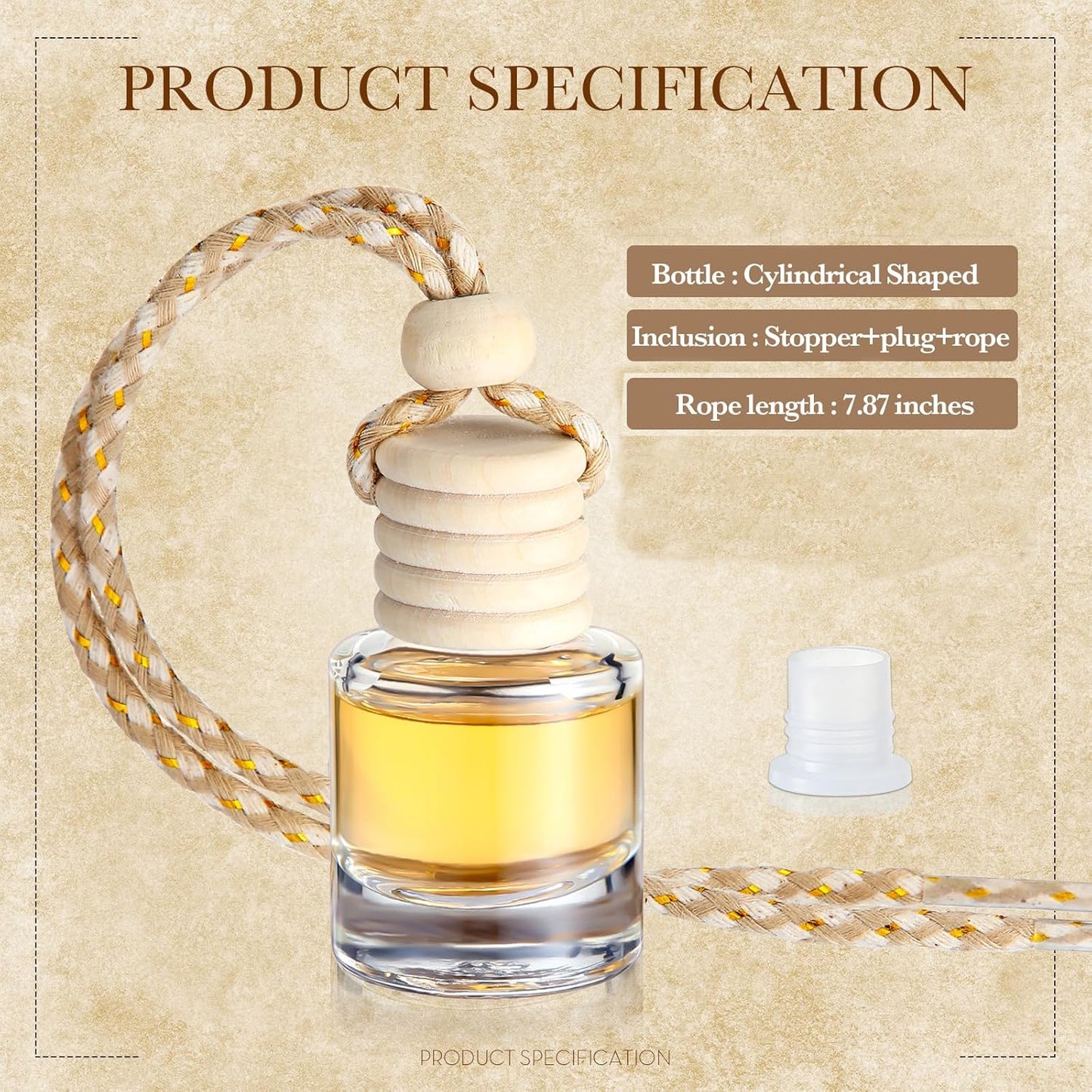 BBTO 50 Pcs Hanging Car Air Freshener Car Diffuser Bottles Empty Glass Perfume Bottle Freshener
