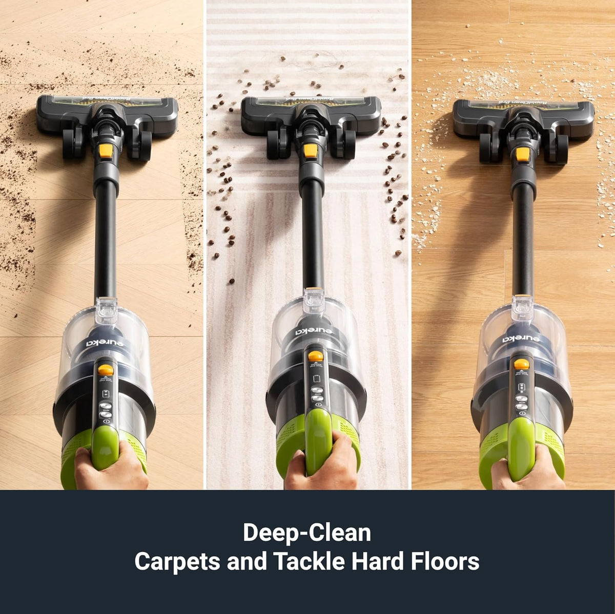 Eureka RapidClean Pro Cordless Vacuum Cleaner for Hard Floors, Lightweight Stick Vacuum LED