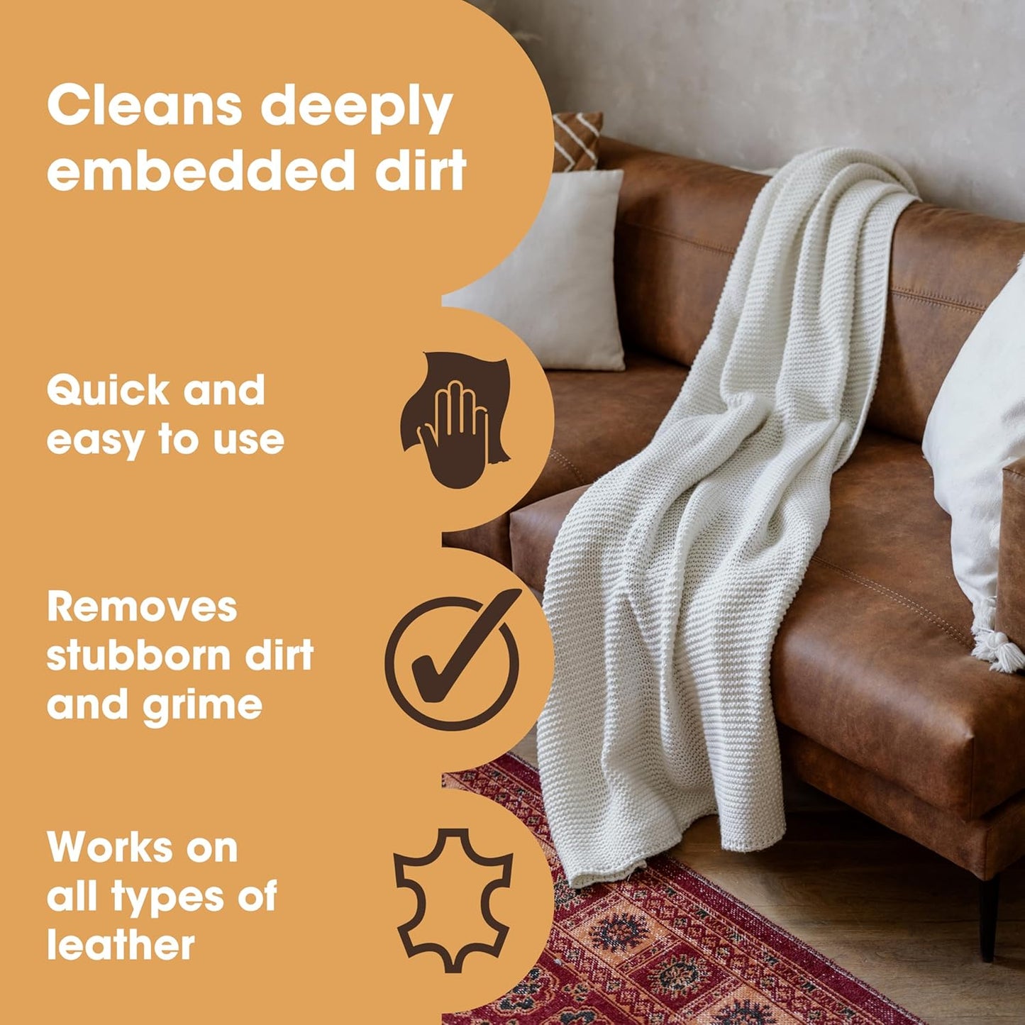 Furniture Clinic Leather Cleaner | Non-Toxic | Removes Dirt & Grime | All-Purpose Cleaning Solution