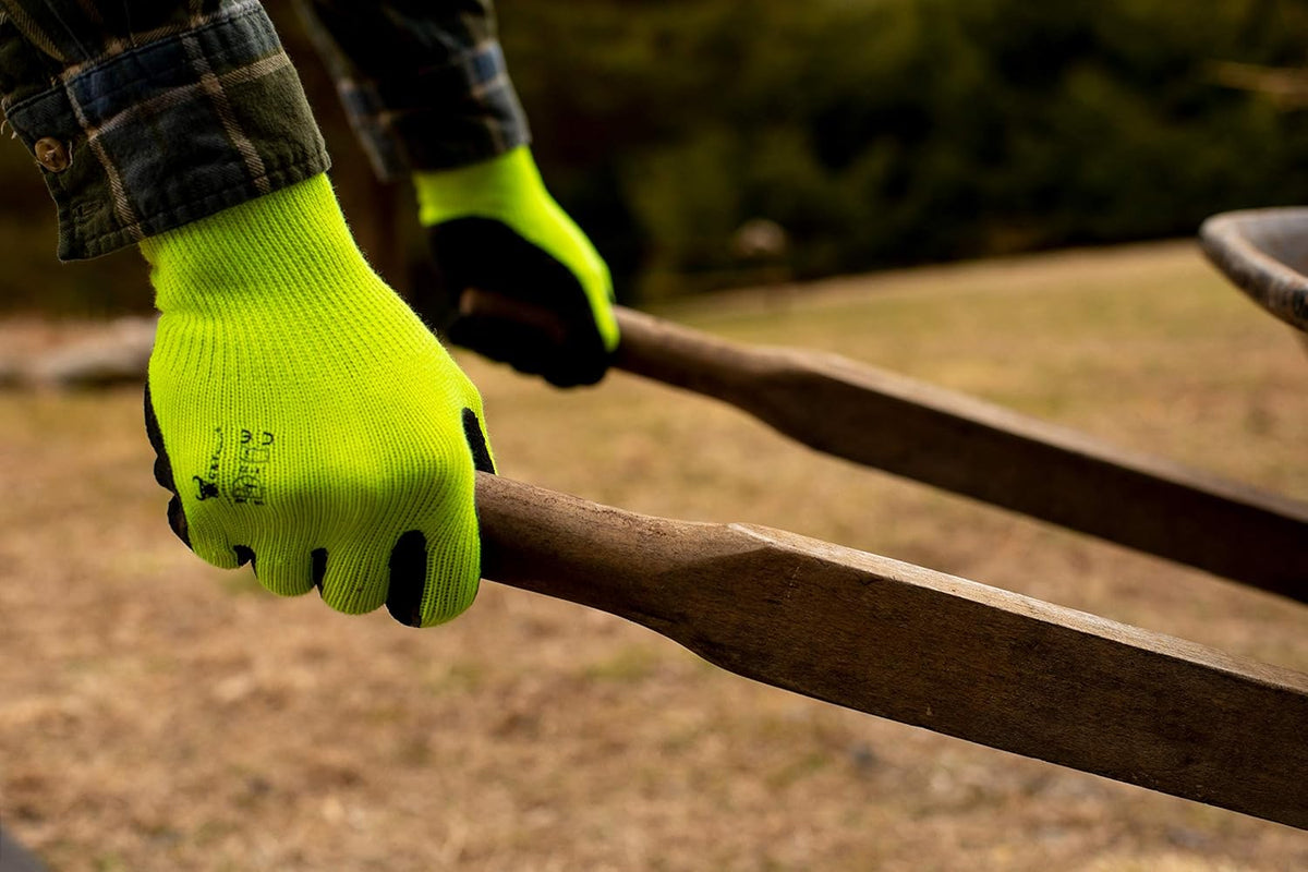 G & F Products G & F 1516 12 Pairs Pack Premium High Visibility Work and gardening Gloves for Men
