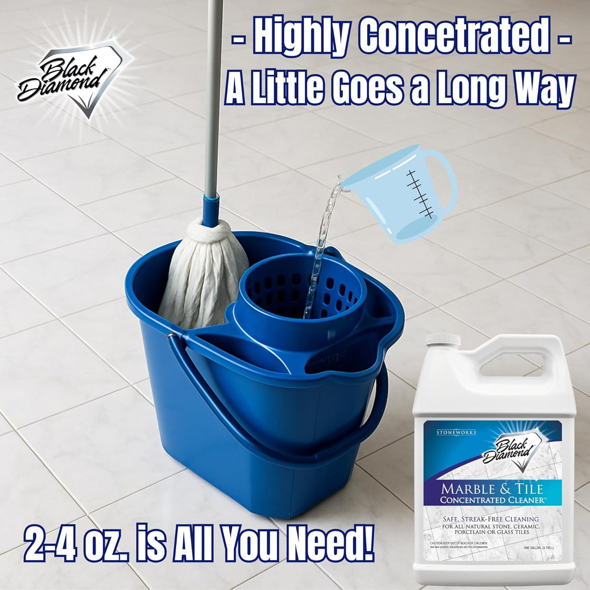 Black Diamond Stoneworks MARBLE & TILE FLOOR CLEANER. Great for Ceramic, Porcelain, Granite