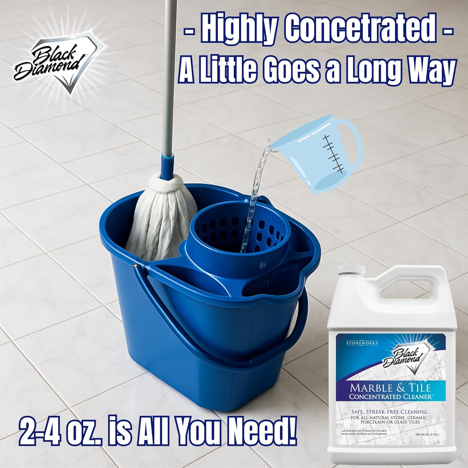 Black Diamond Stoneworks MARBLE & TILE FLOOR CLEANER. Great for Ceramic, Porcelain, Granite
