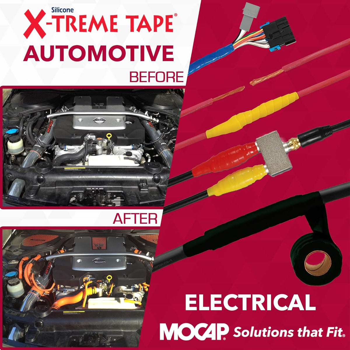 X-Treme Tape MOCAP Heavy Duty Electrical Tape, Self-Fusing Silicone Rubber, Waterproof & Insulating