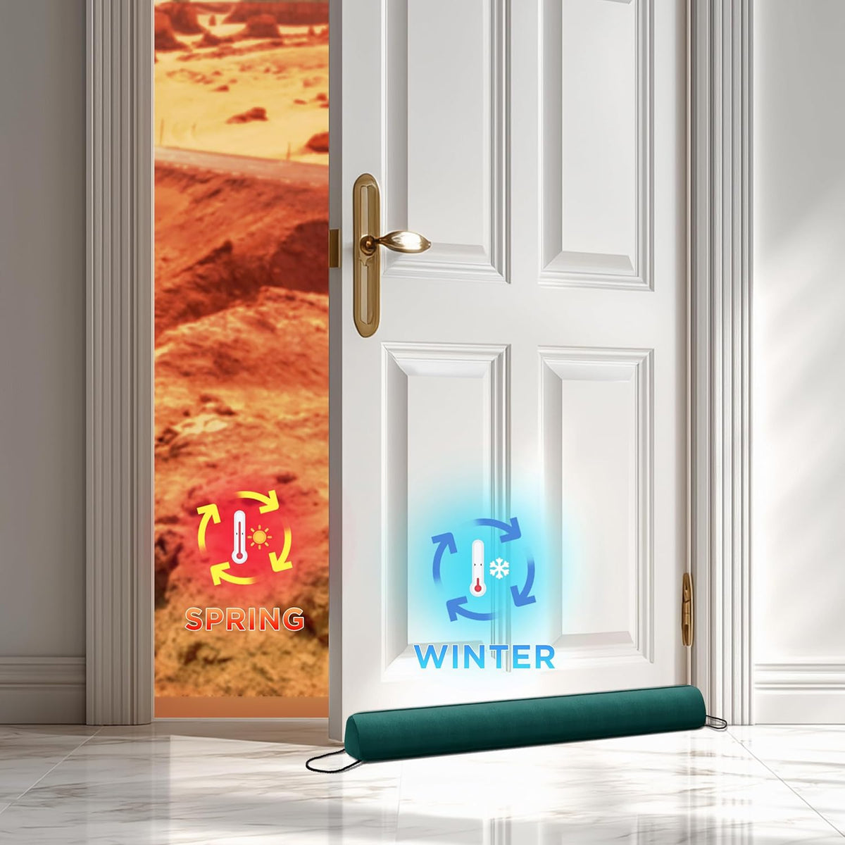 Sunolga 38" Door Draft Stopper Blocks Hot and Cold Air with Removable Washable Cover for Gaps Up to
