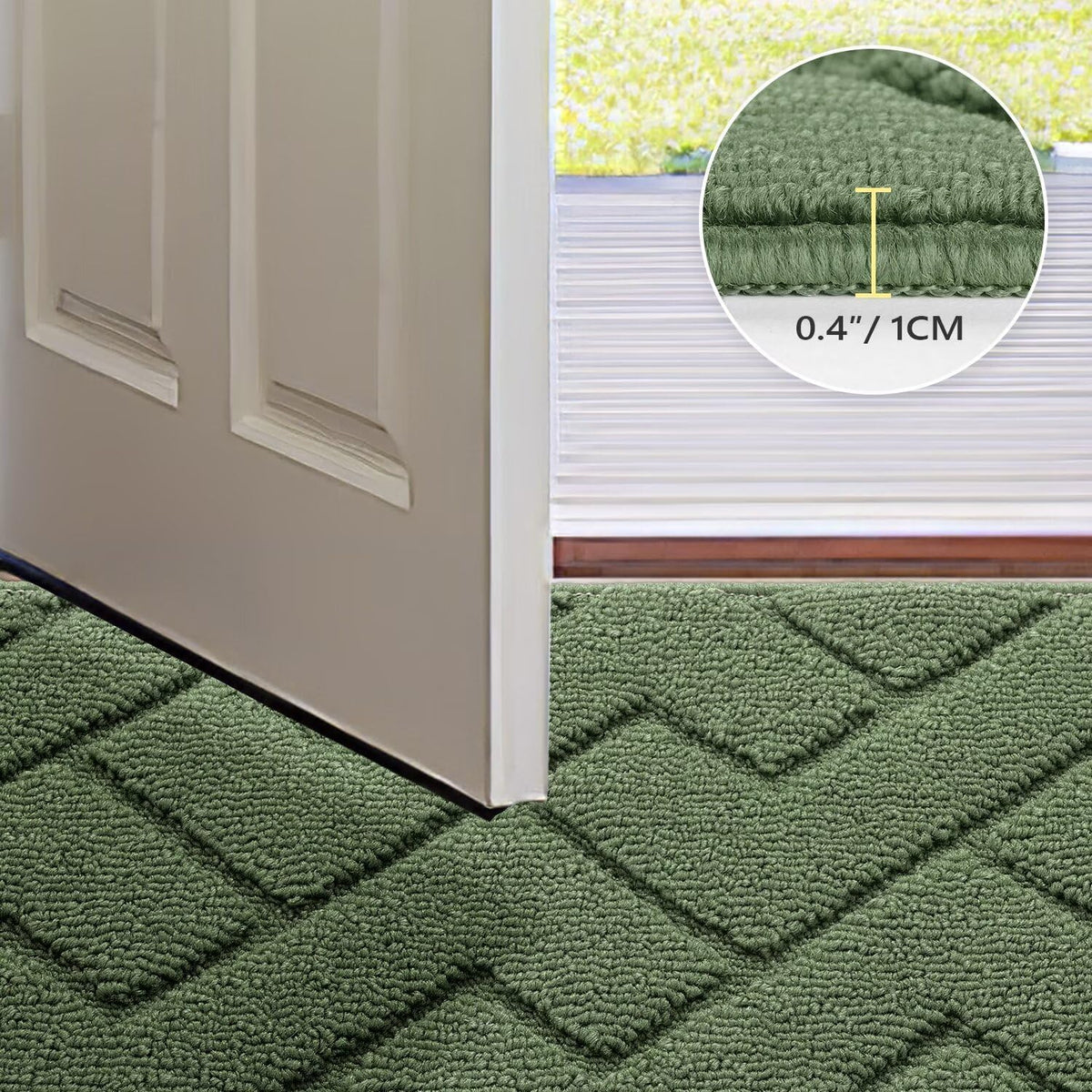 hicorfe Indoor Doormat,Front Back Door Mat Rubber Backing Non Slip Door Mats 20"x59" Absorbent