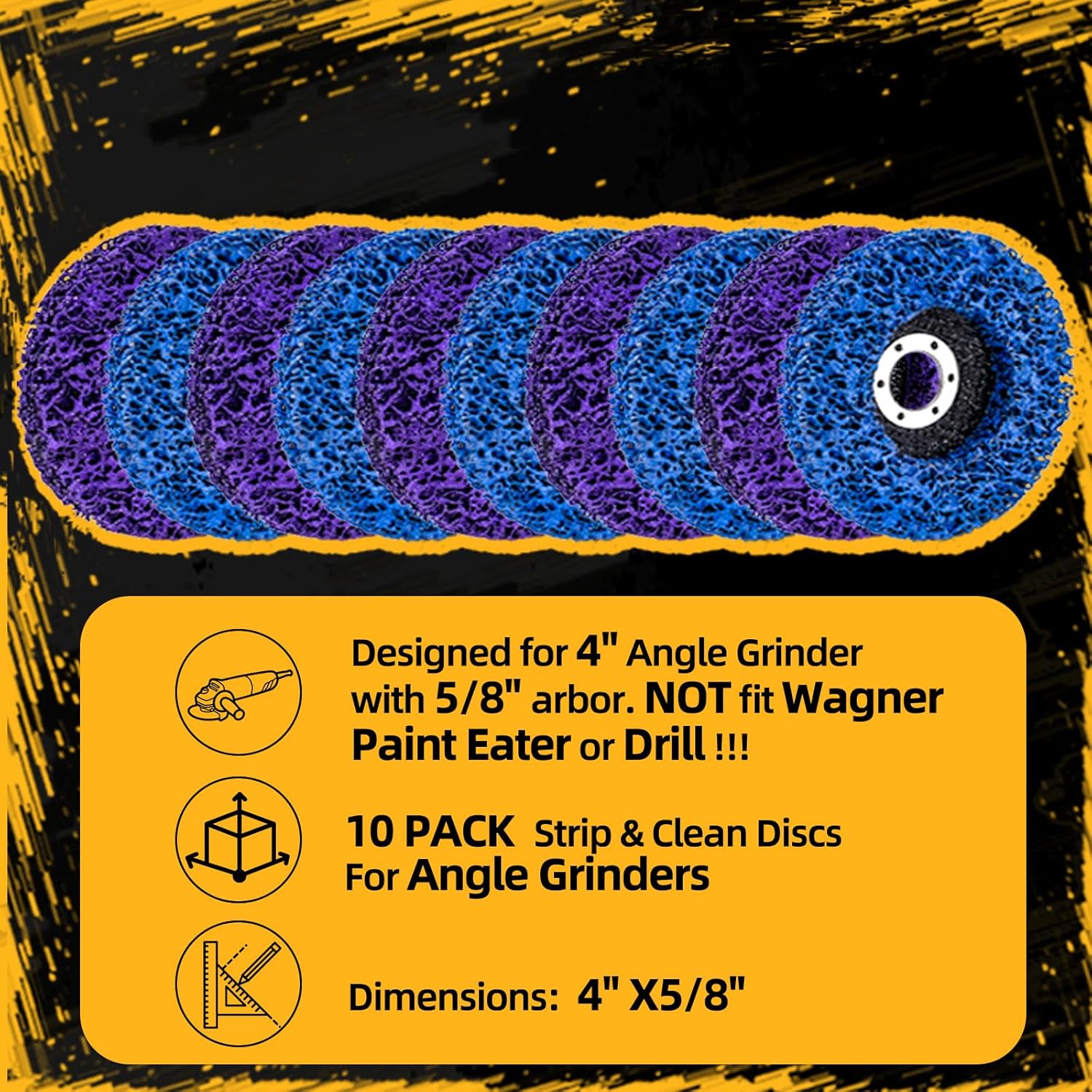10 Pack Strip Discs Stripping Wheel 4 inch for Angle Grinder Clean and Remove Paint Coating Rust