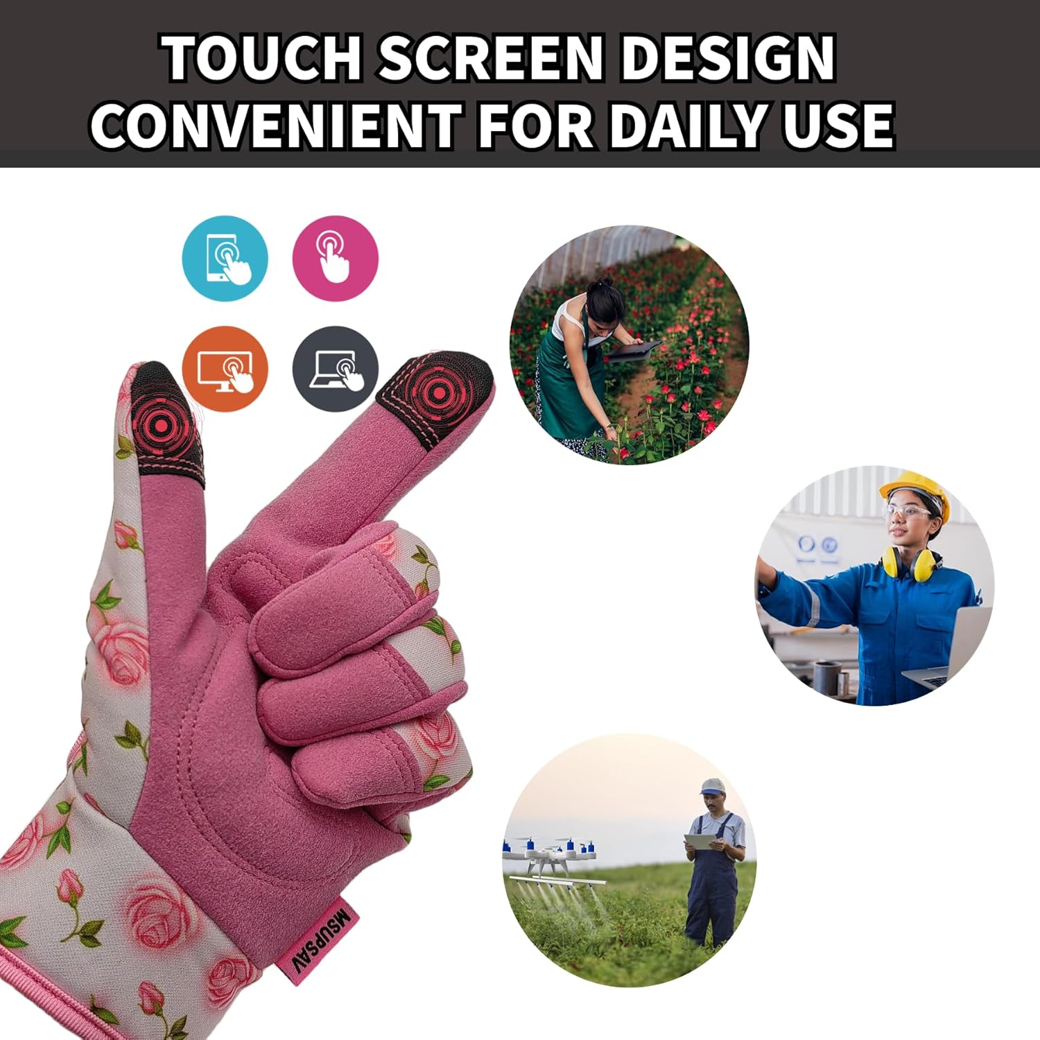 Thorn Proof&Puncture Resistant Gardening Gloves with Grip,Garden Gloves for Women, Leather Work