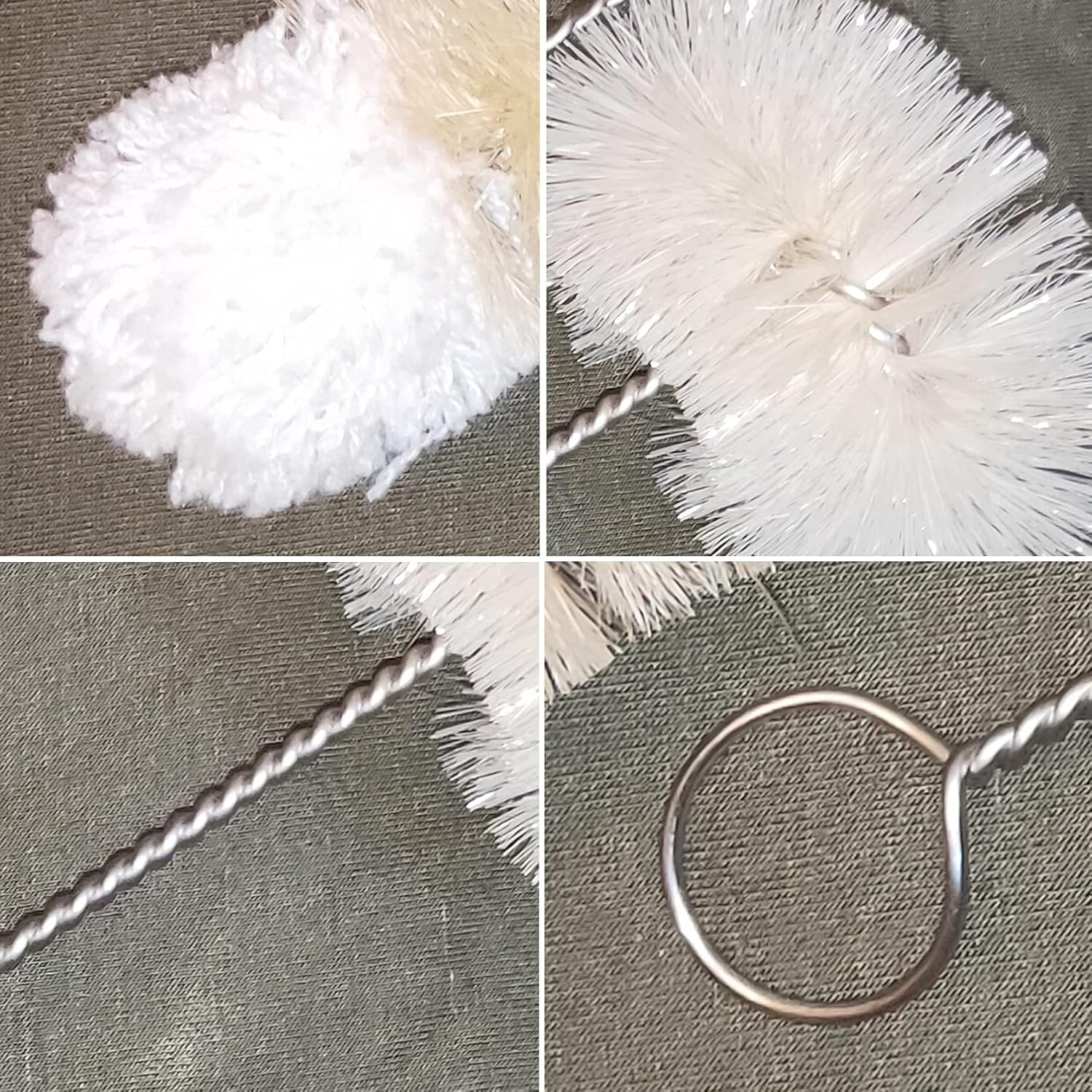 Coralpearl Bottle Brushes Thin Long Handle X 2, Skinny Wire Cleaner Set in Stainless Steel with