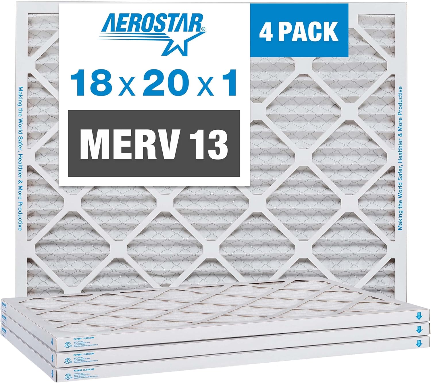 Aerostar 14x16x1 MERV 8-6 Count - High Efficiency Pleated HVAC, Furnace & Air Conditioner Filters