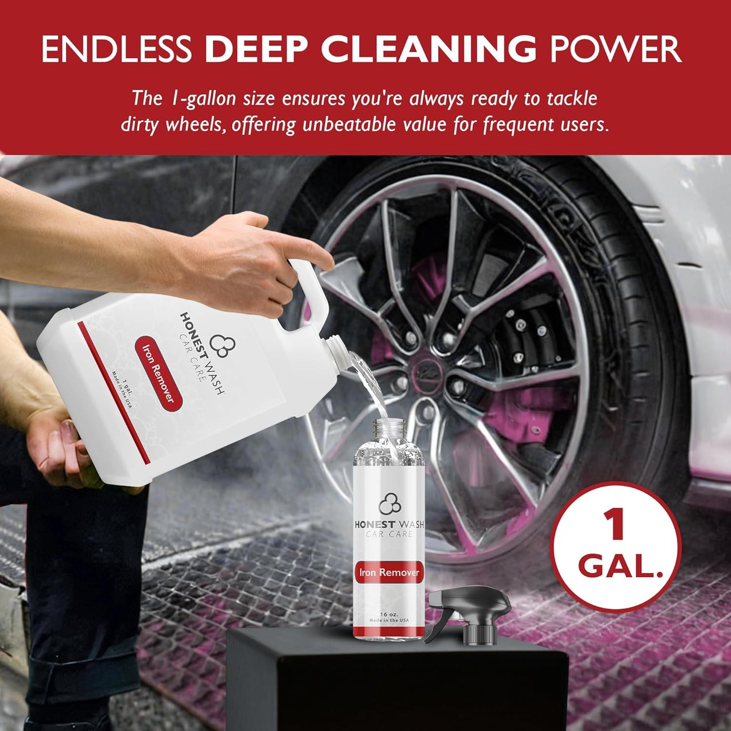 Honest Wash Iron Remover Car Detailing – Powerful Solution for Dissolving Brake Dust, Dirt, and