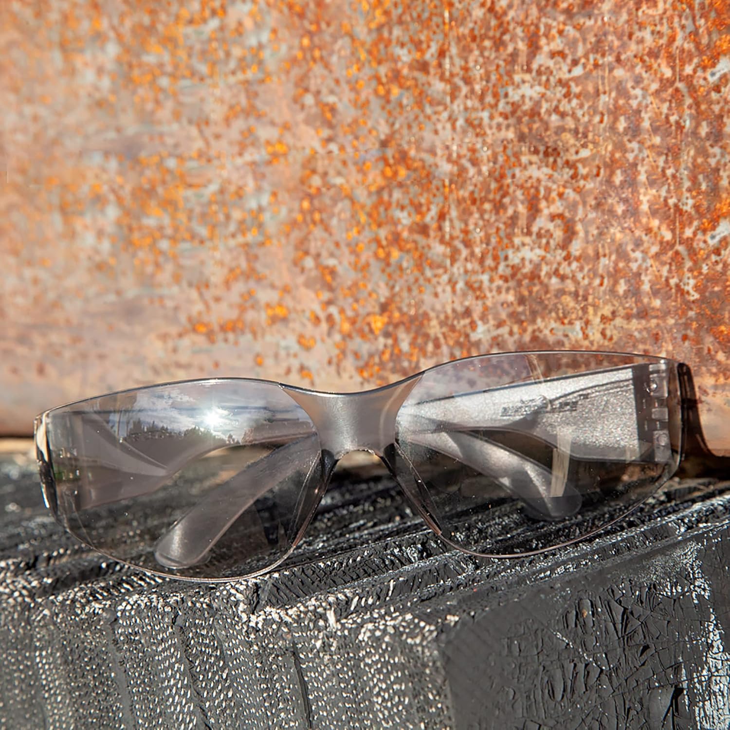 BISON LIFE Safety Glasses - Scratch Resistant Wrap Around Eyewear, Polycarbonate ANSI Z87.1 Impact