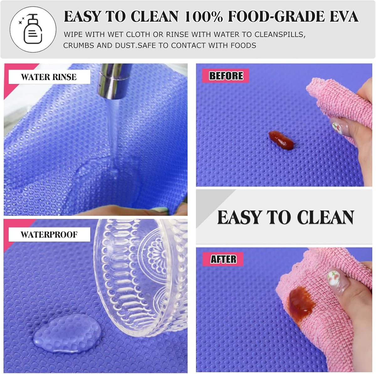 10Pcs Refrigerator Liners, Washable Fridge Liner Shelf Mats Refrigerator Pads for Cupboard Cabinet