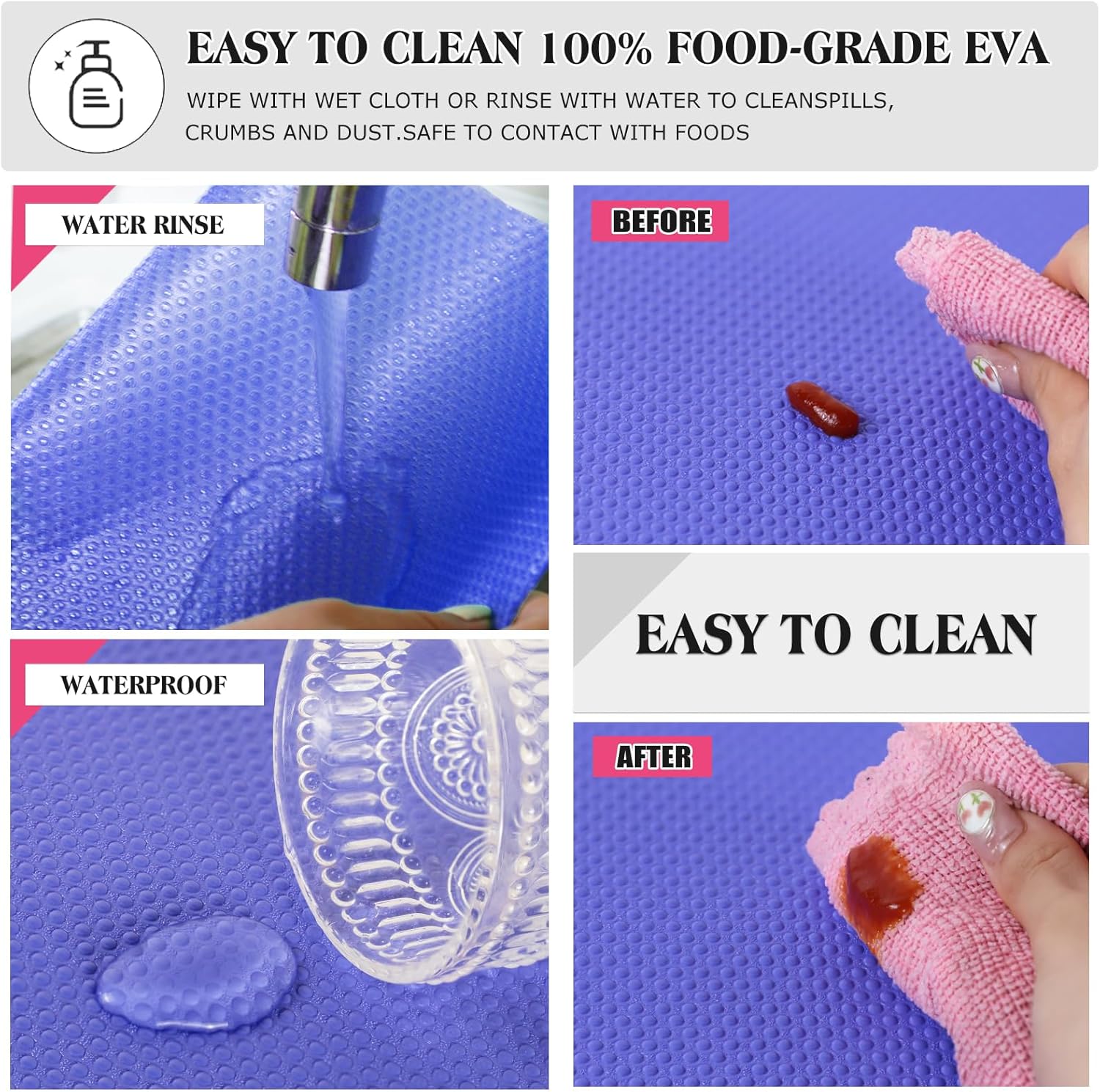10Pcs Refrigerator Liners, Washable Fridge Liner Shelf Mats Refrigerator Pads for Cupboard Cabinet