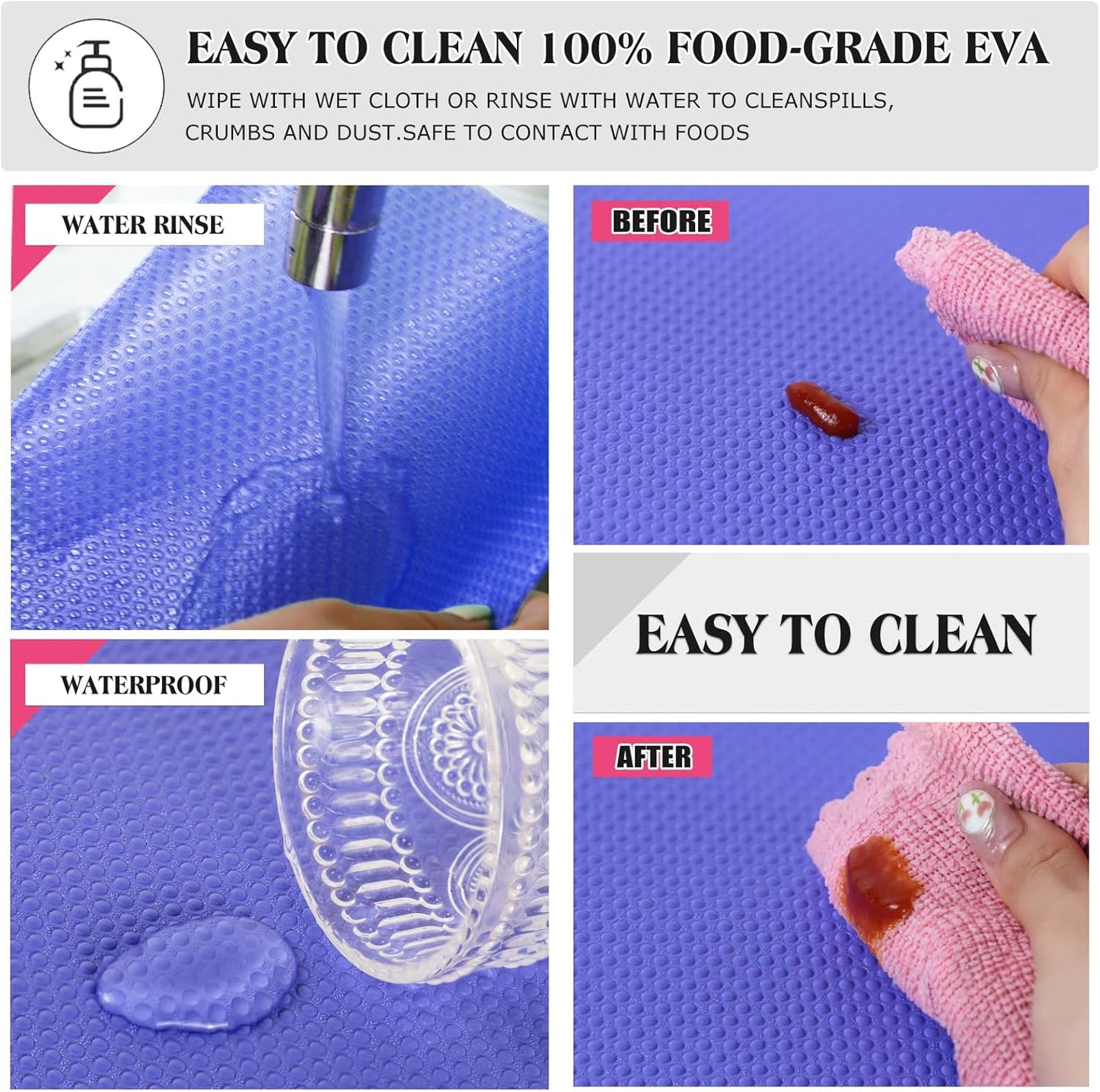Daixer 20Pcs Refrigerator Liners, Washable Fridge Liner Shelf Mats Refrigerator Pads for Cupboard