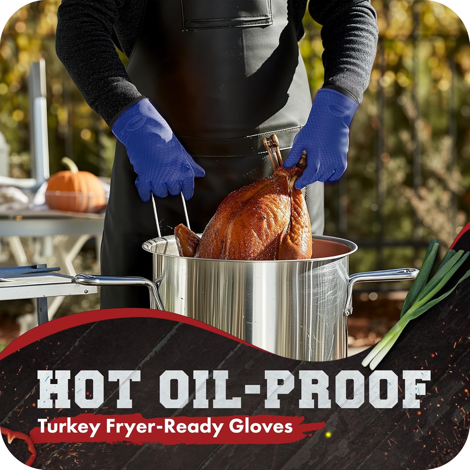 KITCHEN PERFECTION XL Silicone Smoker Oven Gloves-Extreme Heat Resistant BBQ Gloves-Handle Hot Food