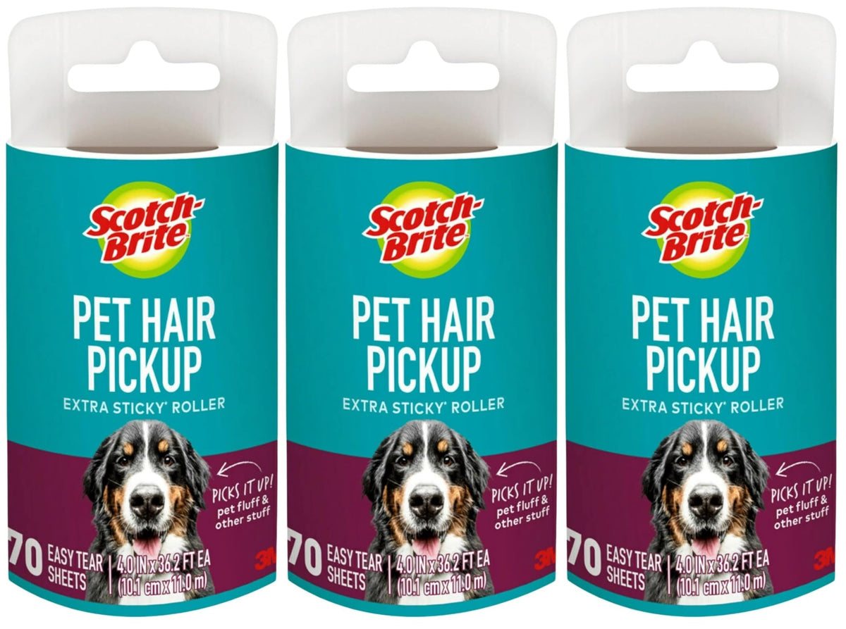 Scotch-Brite Pet Hair Pickup Extra Sticky Lint Roller Refills, Refills Only, 50% Stickier, 4 in x