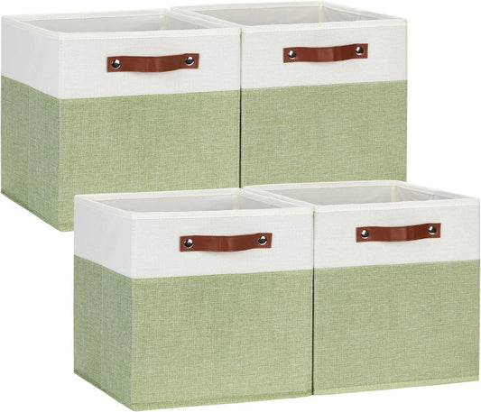 DULLEMELO Fabric Storage Cubes, 12x12 Storage Cube Bins for Organizing, Foldable Storage Baskets