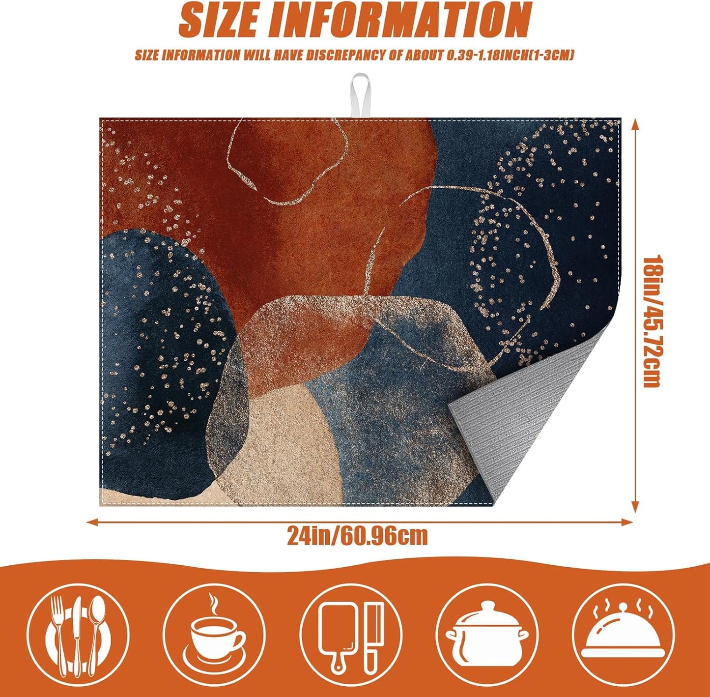 Abstract Stones Art Dish Drying Mat for Kitchen Counter Microfiber Absorbent Dish Kitchen Drying