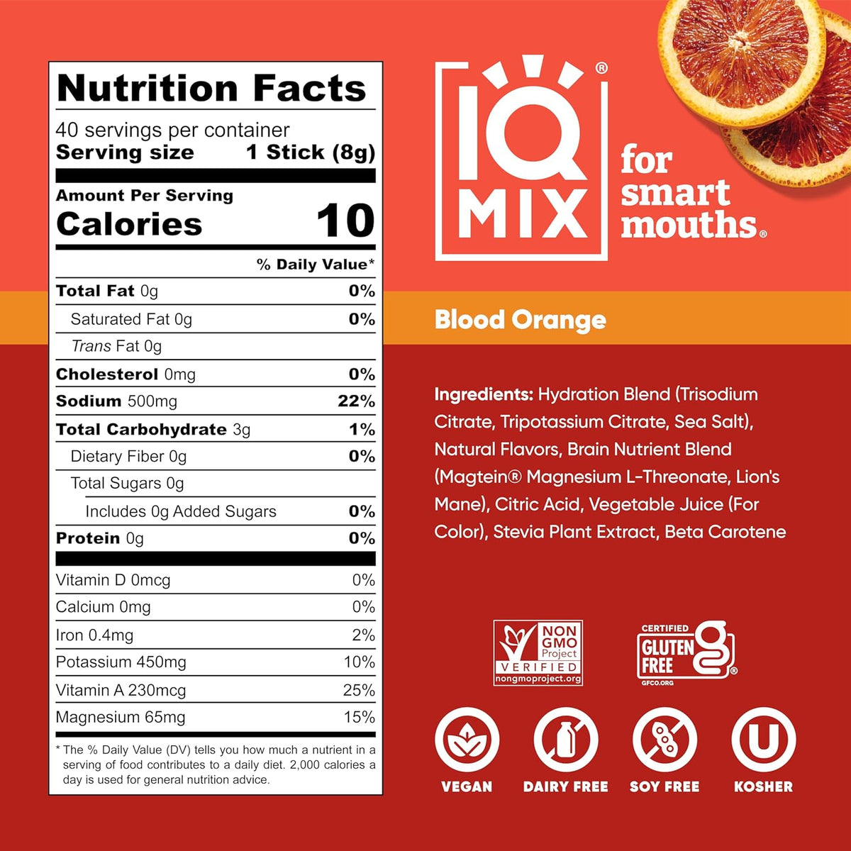 IQMIX Hydration Electrolyte Powder – 4-in-1 Formula for Hydration, Mental Clarity, Mood and