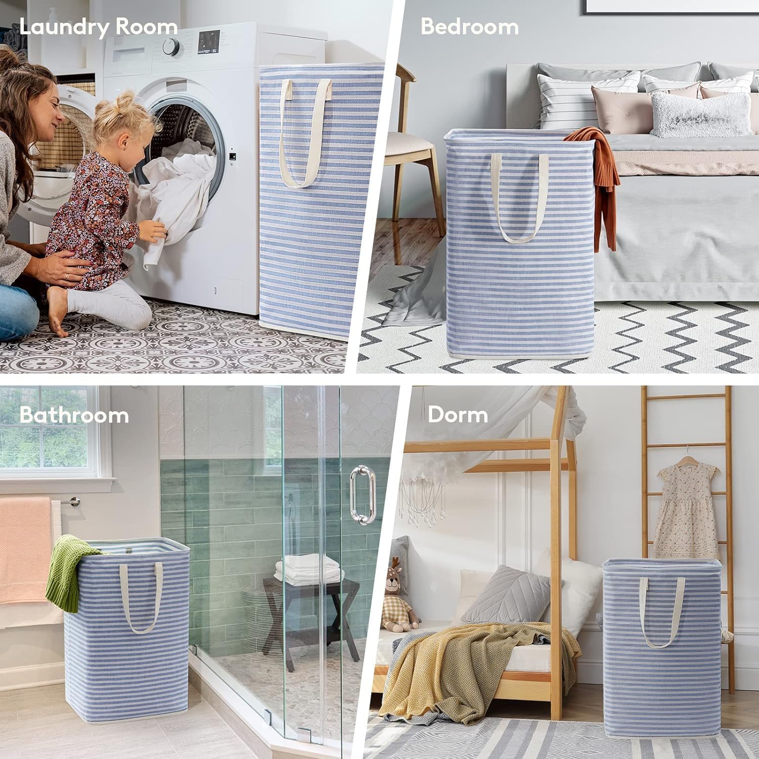 Lifewit 3 Pack Laundry Hamper Large Collapsible Laundry Baskets, Freestanding Waterproof Clothes