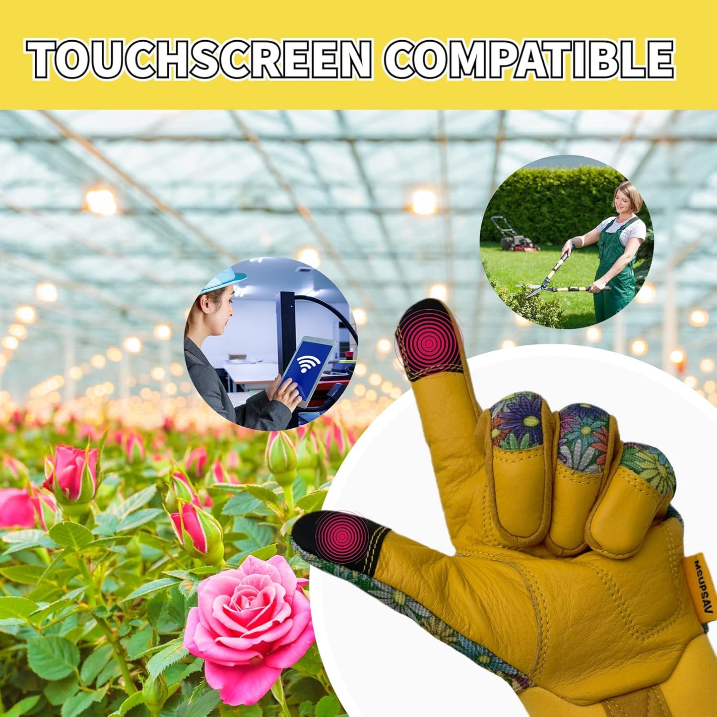Thorn Proof&Puncture Resistant Gardening Gloves with Grip,Garden Gloves for Women, Leather Work