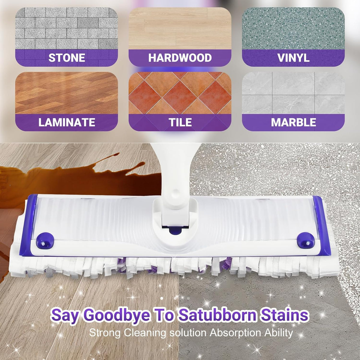 54 Count Disposable mop Pads Refills Compatible with Swiffer PowerMop Multi-Surface Mop and