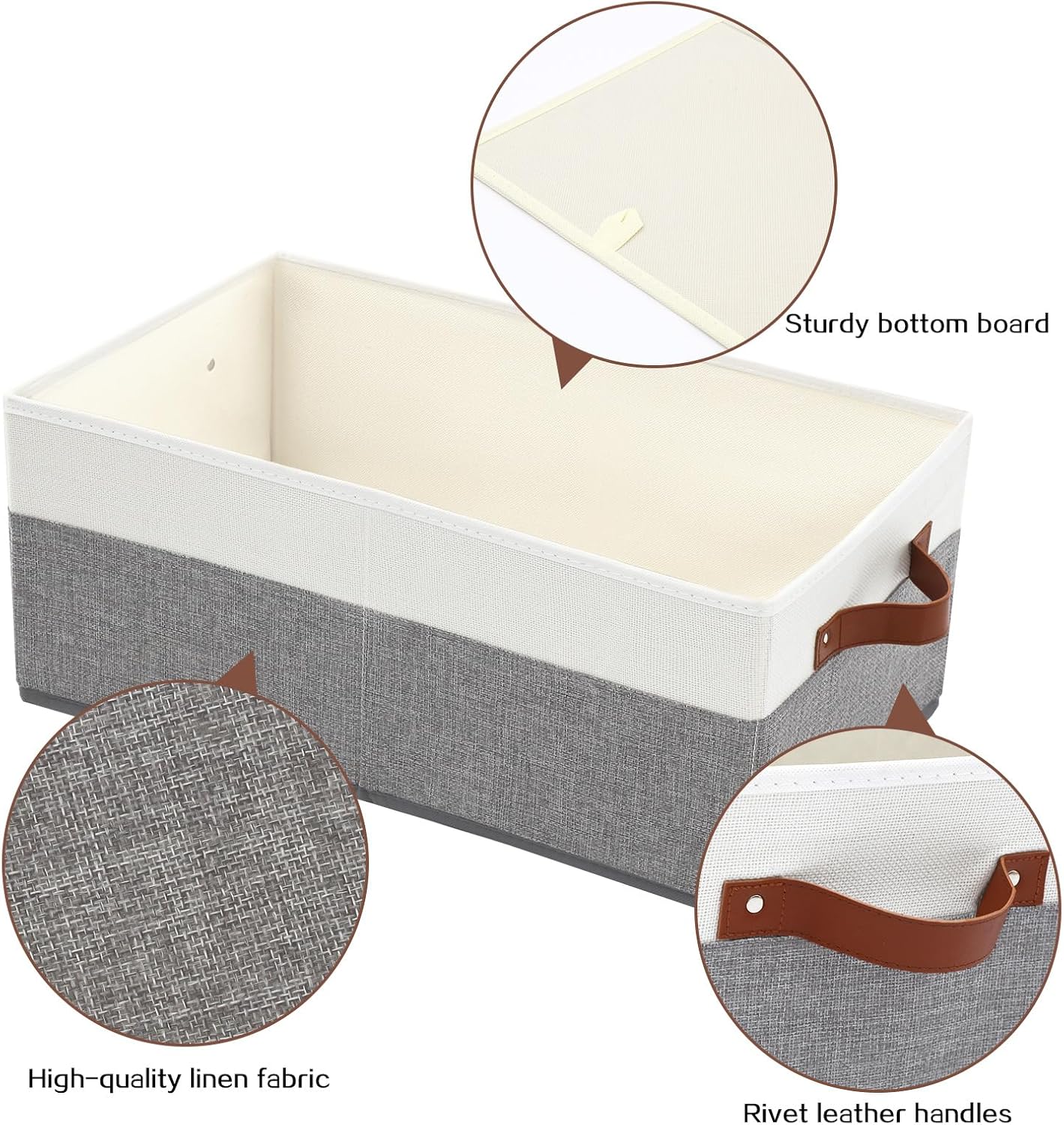 6 Pack Closet Storage Bins, Storage Baskets for Shelves, Linen Closet Organizers and Storage with