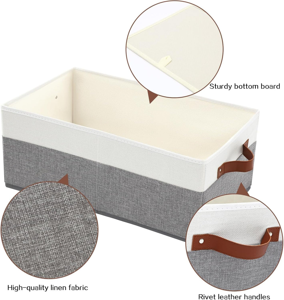 3 Pack Large Capacity Storage Bins Closet Organizer for Shelves, Fabric Closet Storage Baskets