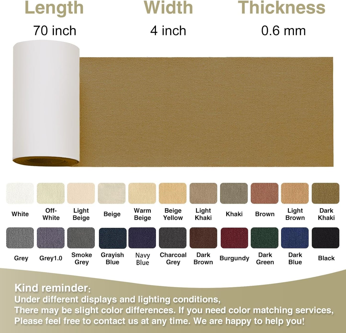 Canvas Repair Tape 4×70 Inch Waterproof Self-Adhesive Fabric Repair Patch for Repairing Boat