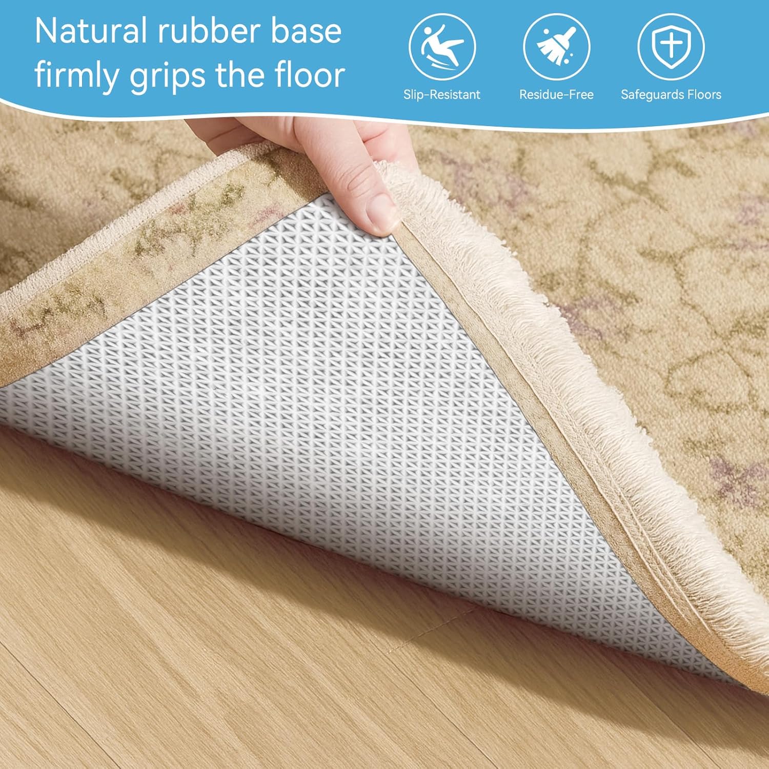 Warmstar 2x8 FT Non Slip Rug Pad,100% Waterproof Felt Rug Pad for Hardwood Floors,1/8” Thick Soft