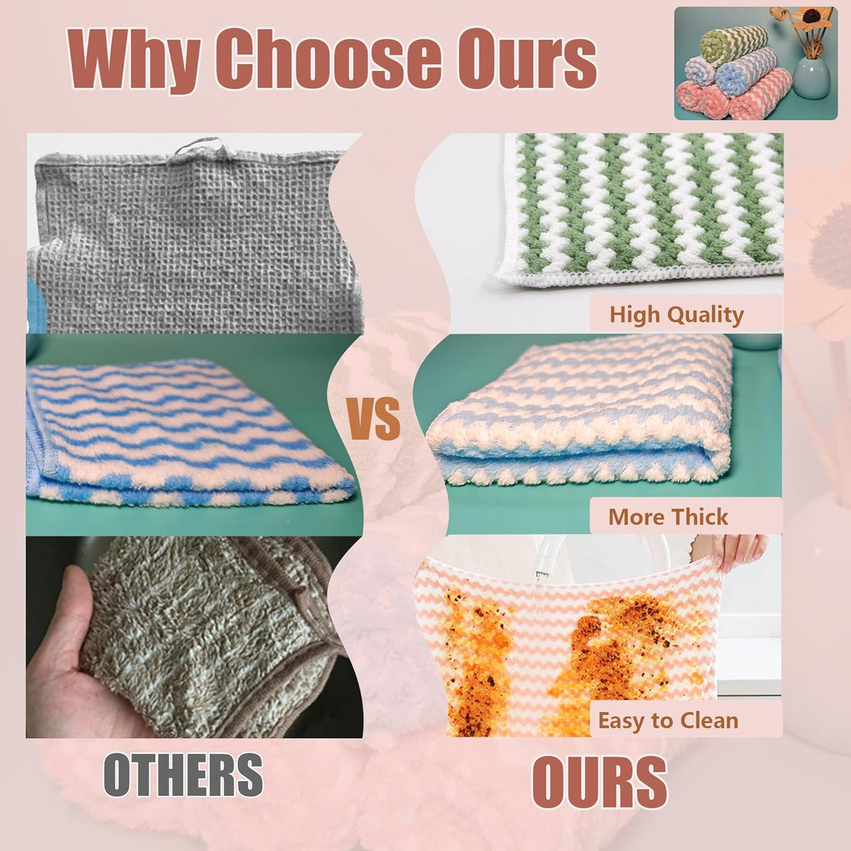 Microfiber Cleaning Cloth,Super Absorbent 12 Pack Dish Towels for Kitchen,Fast Drying Dish Cloth
