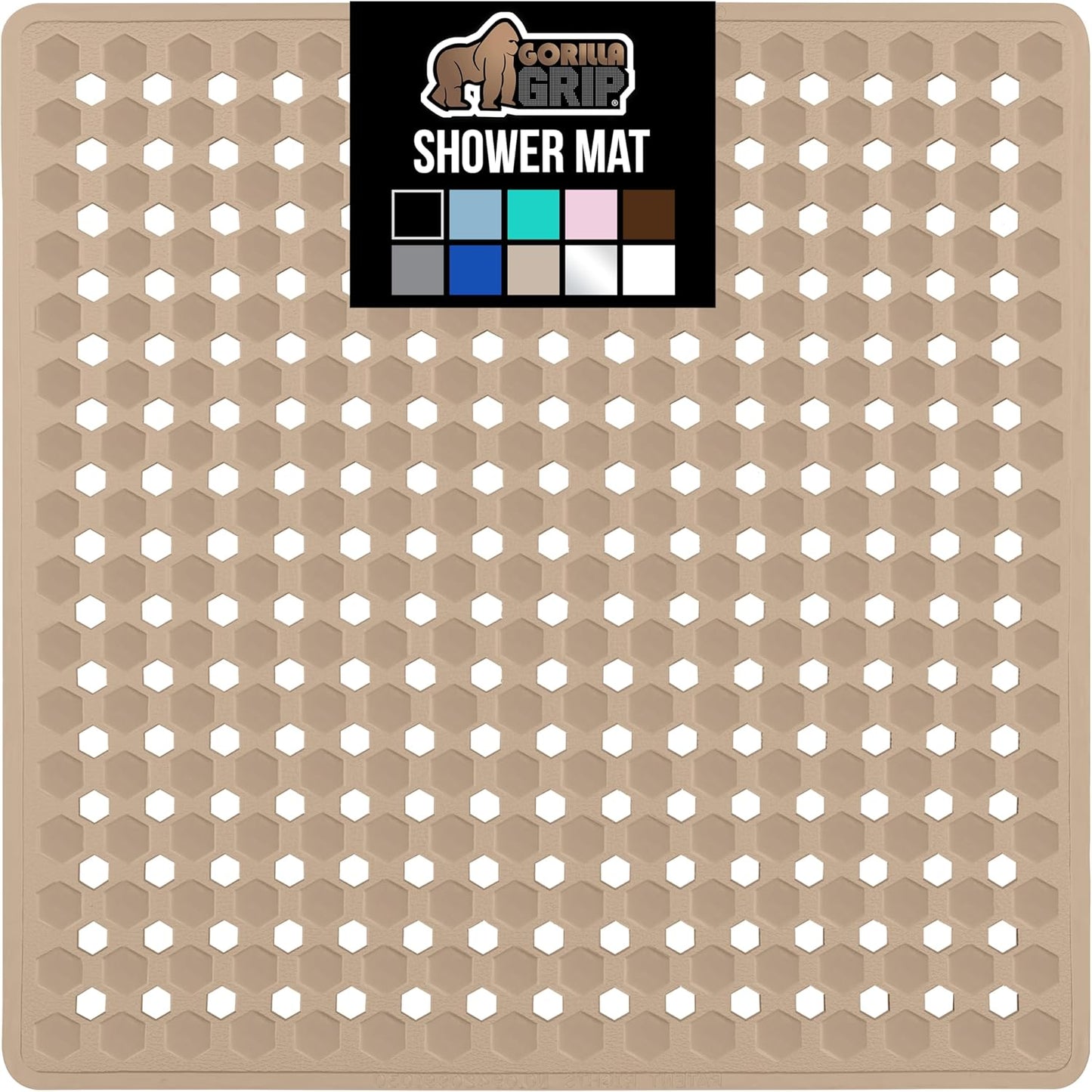 GORILLA GRIP Patented Square Shower Stall Mat, Small Bathtub Floor Mats for Stand Up Showers