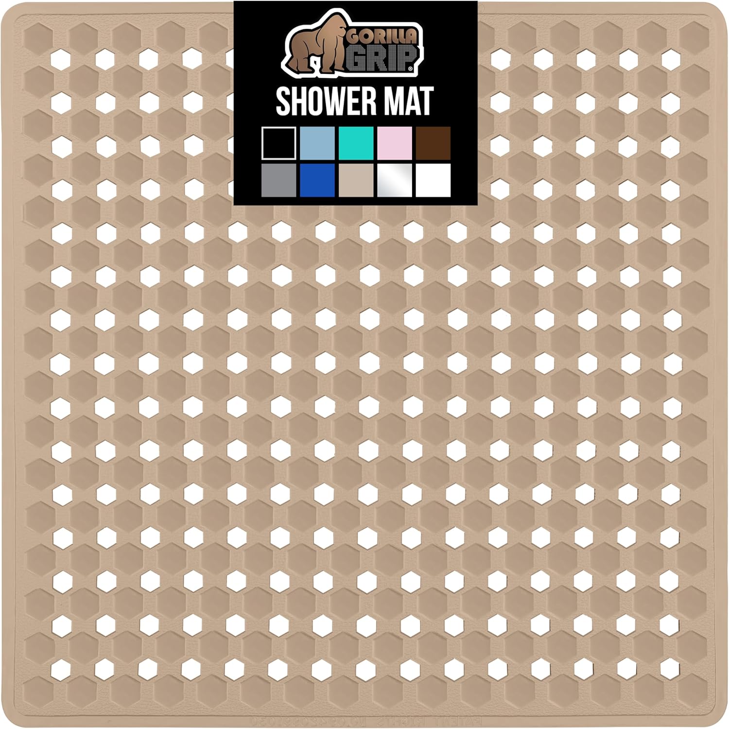 GORILLA GRIP Patented Square Shower Stall Mat, Small Bathtub Floor Mats for Stand Up Showers