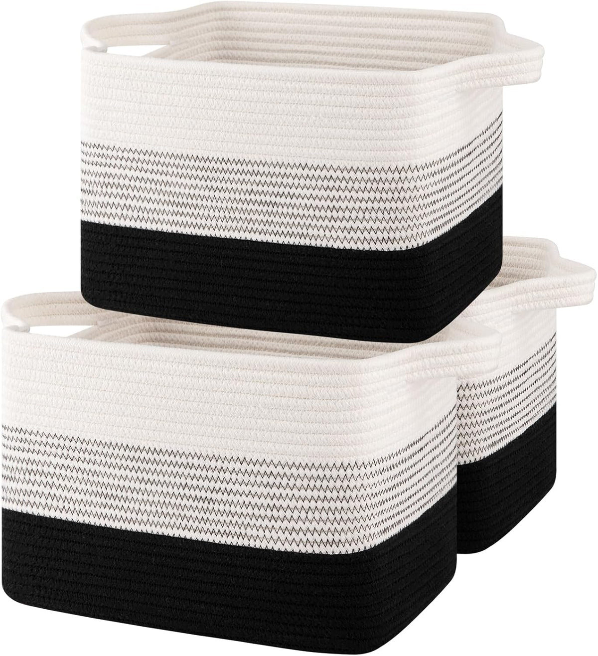 Storage Baskets for Organizing, Woven Baskets for Shelves, Rectangle Decorative Organizer for