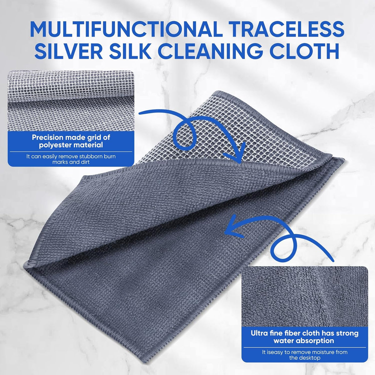 10Pcs New Upgrade 2-Layer Non Scratch Wire Dishcloth,Wire Dishwashing Rag, Non-Scratch Wire