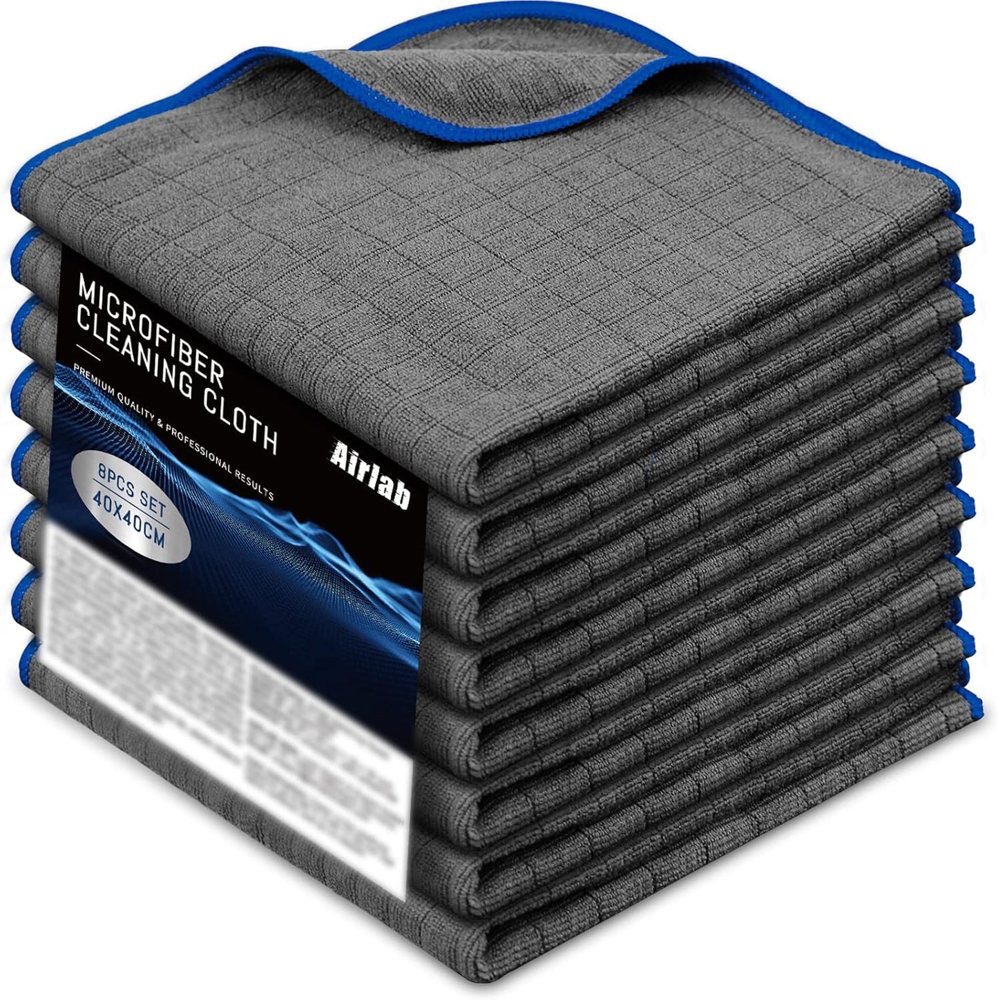 Airlab Microfiber Towels for Cars Wash Drying Auto Detailing, Highly Absorbent, Lint-Free