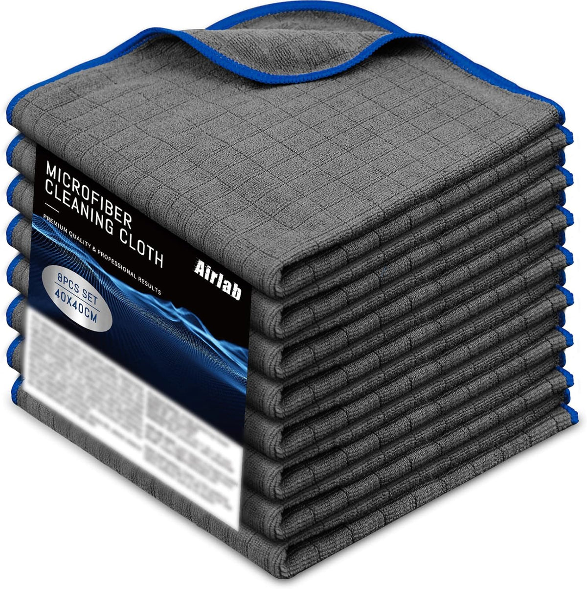 Airlab Microfiber Towels for Cars Wash Drying Auto Detailing, Highly Absorbent, Lint-Free
