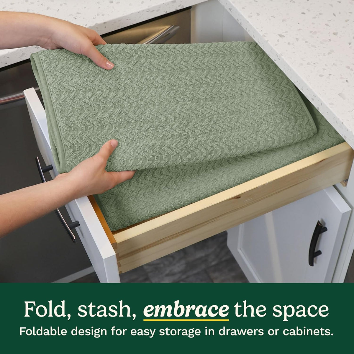 Cuisinart Dish Drying Mats for Kitchen Counter - (2) 18" x 24" Ultra Absorbent Dish Drying Mat XL