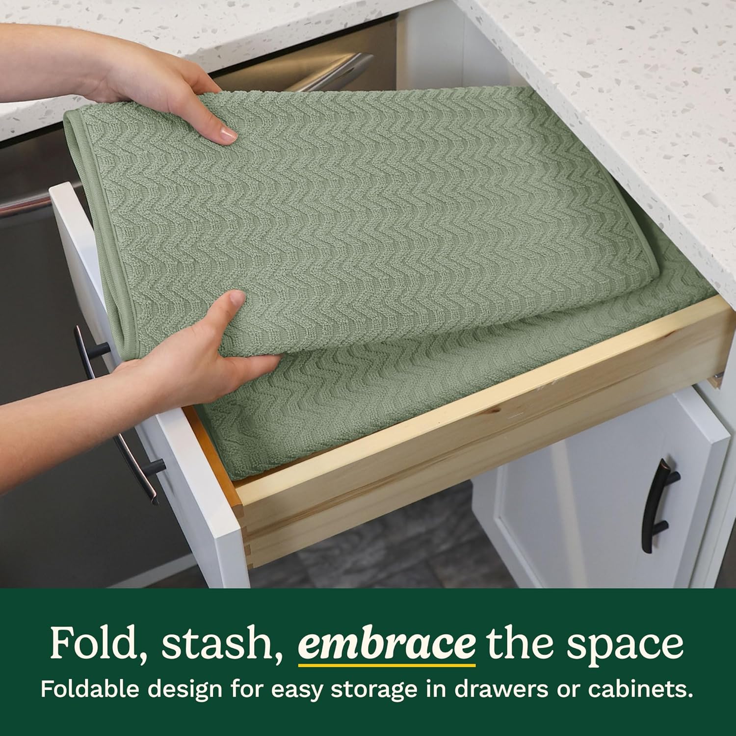 Cuisinart Dish Drying Mats for Kitchen Counter - (2) 18" x 24" Ultra Absorbent Dish Drying Mat XL