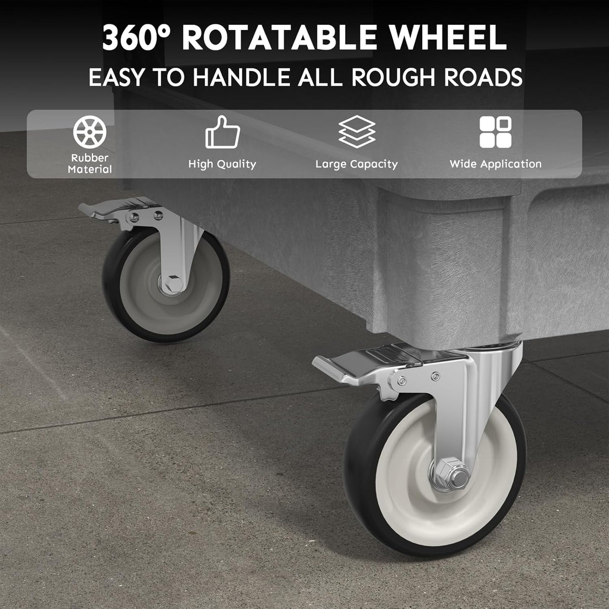 Utility Cart on Wheels, Heavy Duty Large Flat Top Rolling Service Cart, 46 x 25 Inch Work Carts, 2