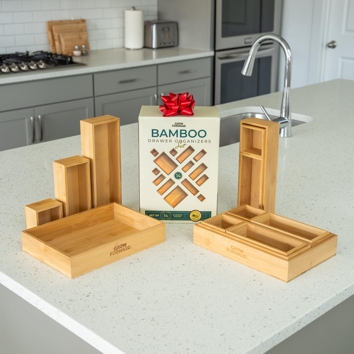 Grow Forward Bamboo Drawer Organizer Boxes – view 6