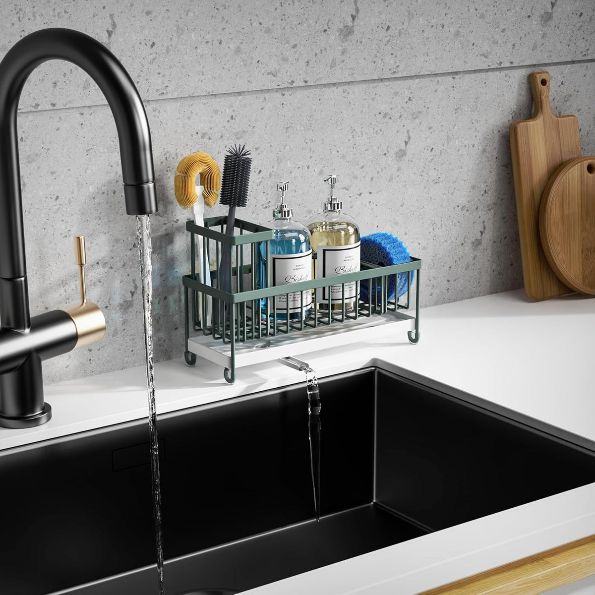 Moforoco Extra Large Sponge Holder for Kitchen Sink Organizer Caddy, Dish Brush Scrubber