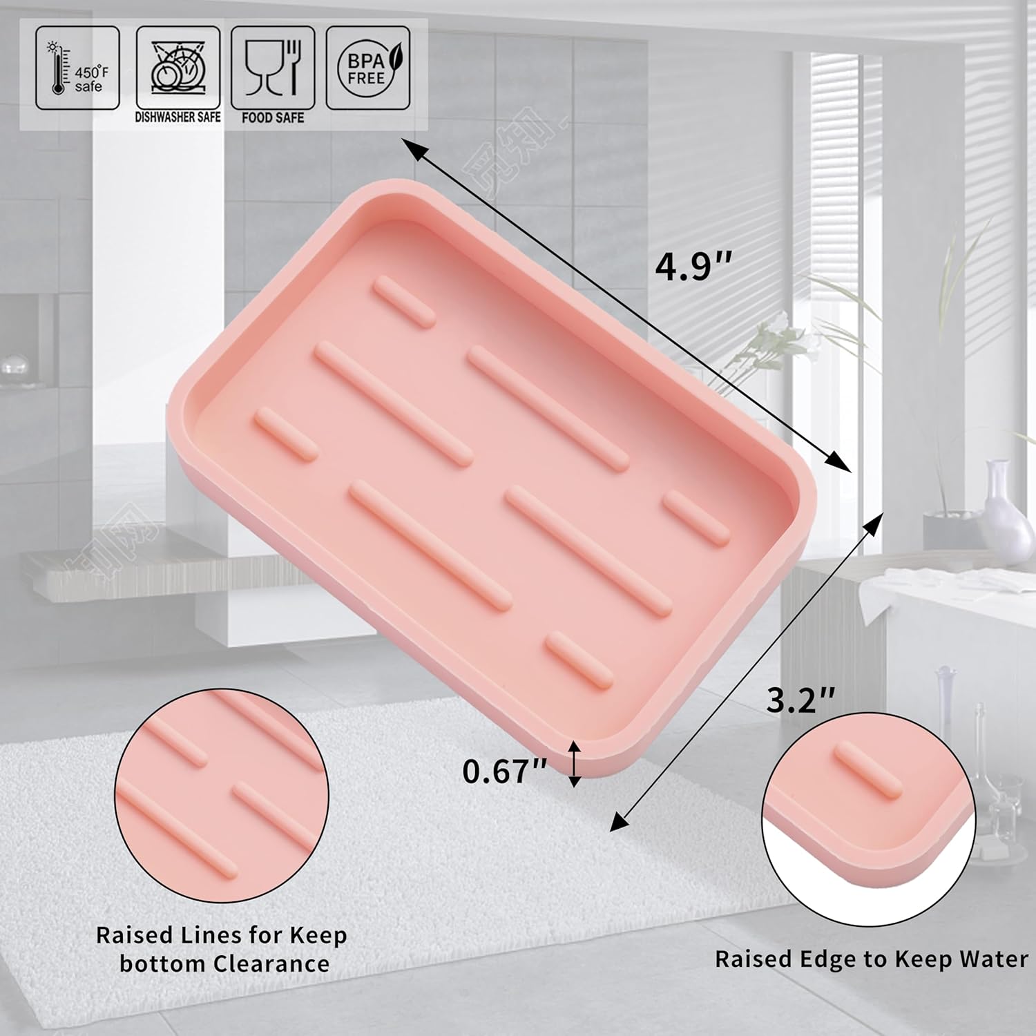 Silicone Kitchen Sink Organizer Tray for Multiple Usage,Easy Clean Sponges Holder for Kitchen