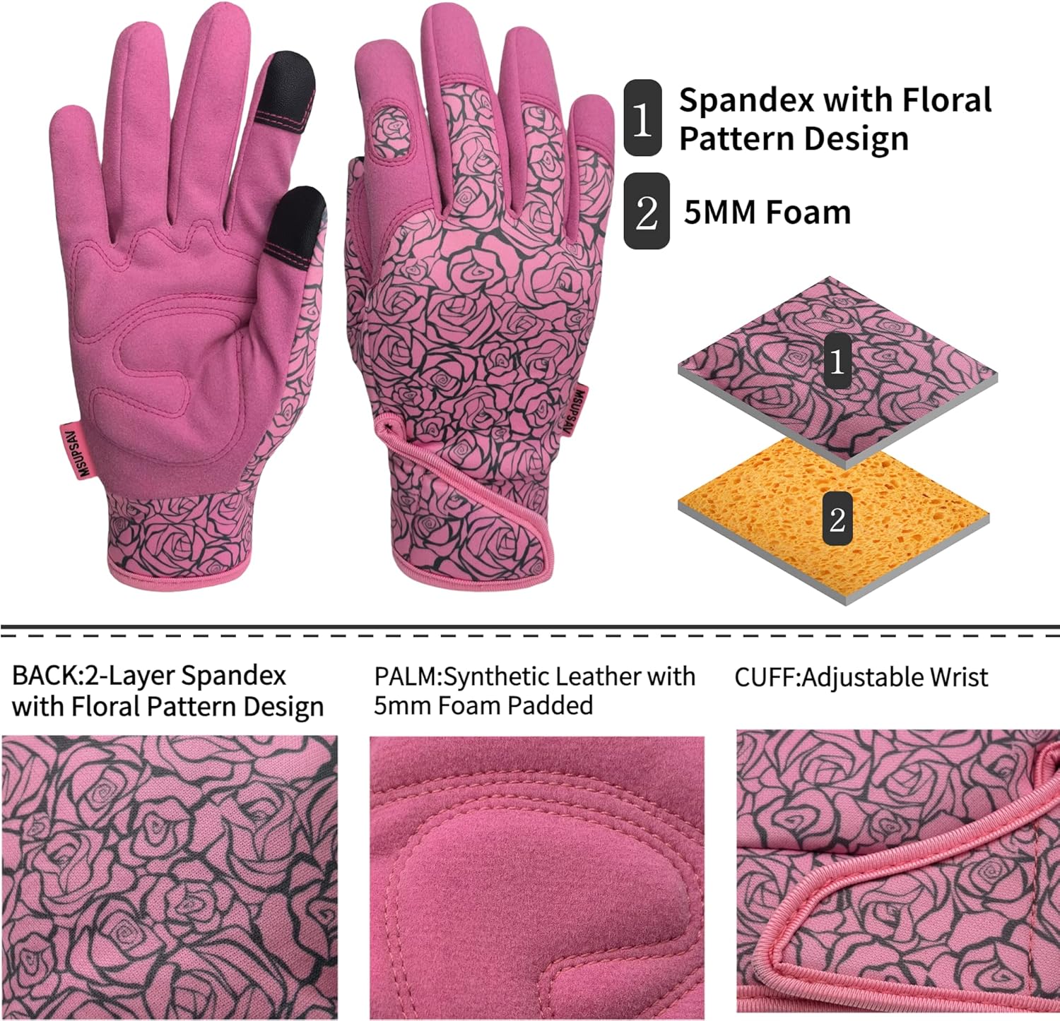Thorn Proof&Puncture Resistant Gardening Gloves with Grip,Garden Gloves for Women, Leather Work