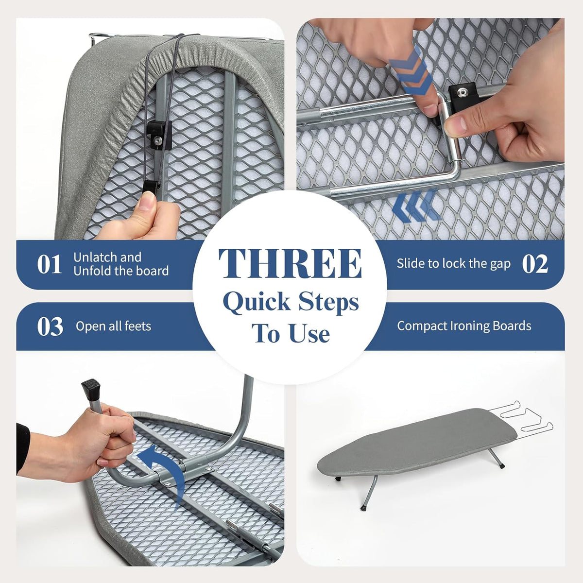 Tabletop Ironing Board with Iron Rest, Small Ironing Board Foldable with Heat Resistant Cover