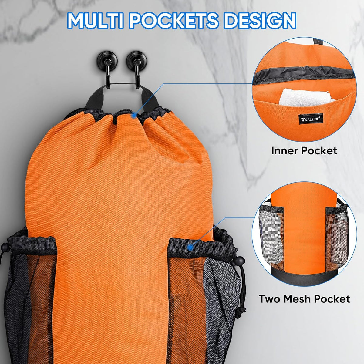 BALEINE 150L Laundry Bag Backpack, 900D Oxford Fabric Large Travel Laundry Bags with Shoulder