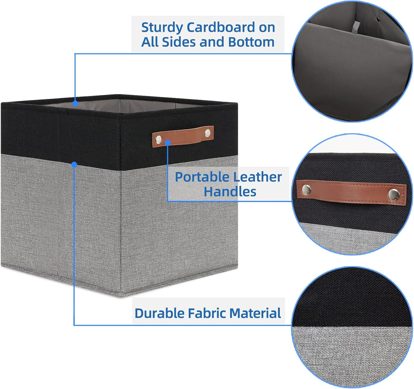 Temary Fabric Cube Storage Bins 12 Inch Decorative Storage Cubes Baskets 4 Pack Foldable Cube