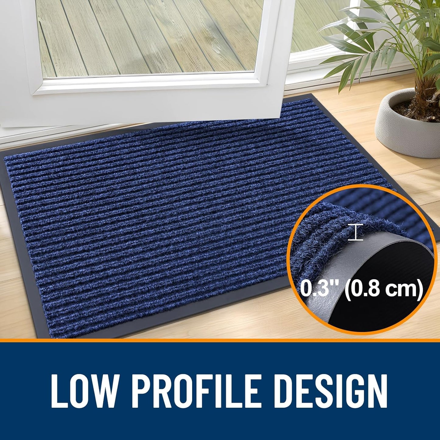OLANLY Front Door Mat Indoor Outdoor Entrance, Waterproof Heavy Duty Doormat, Fade Resistant, Low