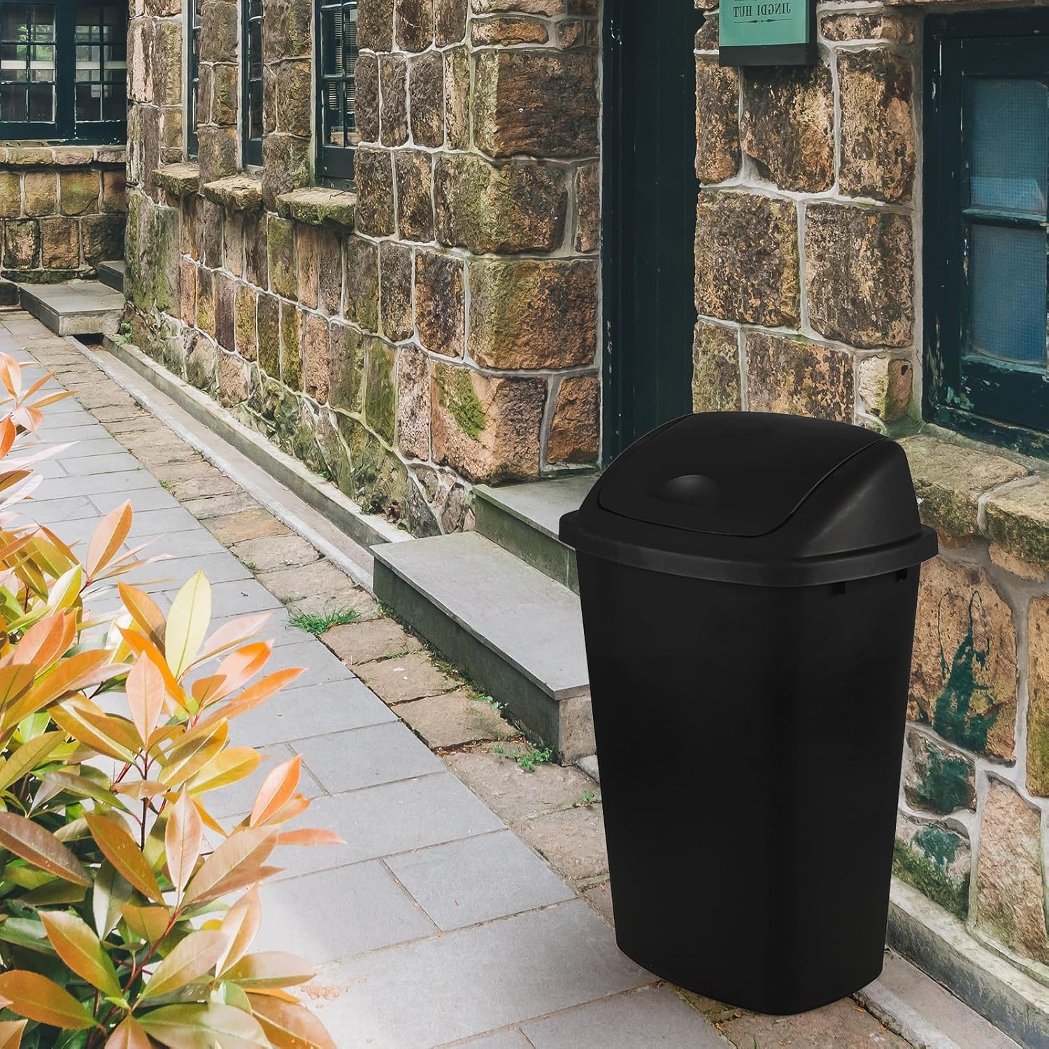 13 Gallon / 50 L Swing Lid Tall Kitchen Trash Can, 4-Pack, Restaurants, Garage, Classroom, Office